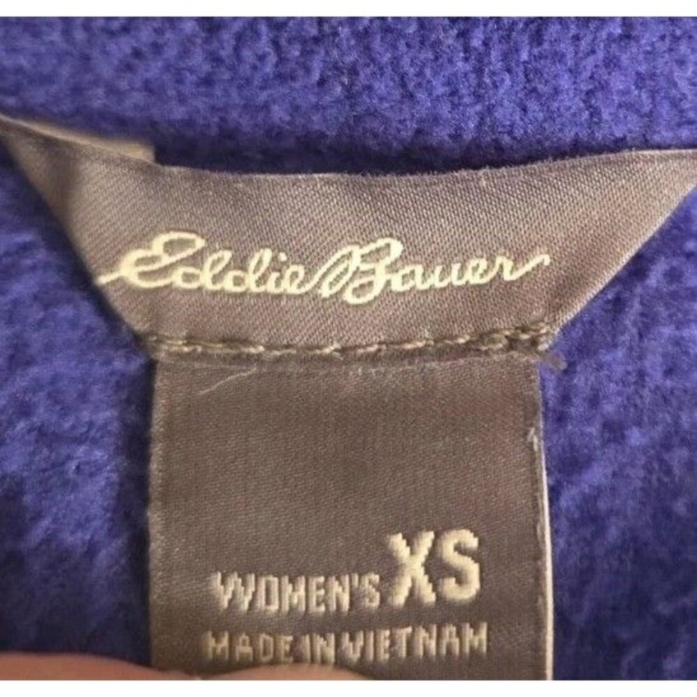 Eddie Bauer Womens 1/4 Zip Fleece Sweatshirt Pullover Blue Purple Extra Small XS - Picture 5 of 7